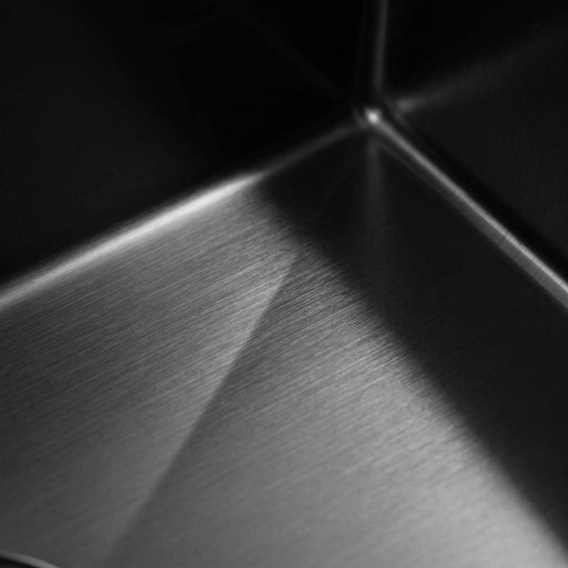 Pure.Sink Luxion Gun metal spoelbak 51x50 cm Tapwing met kraangatbank PLX5150T-61